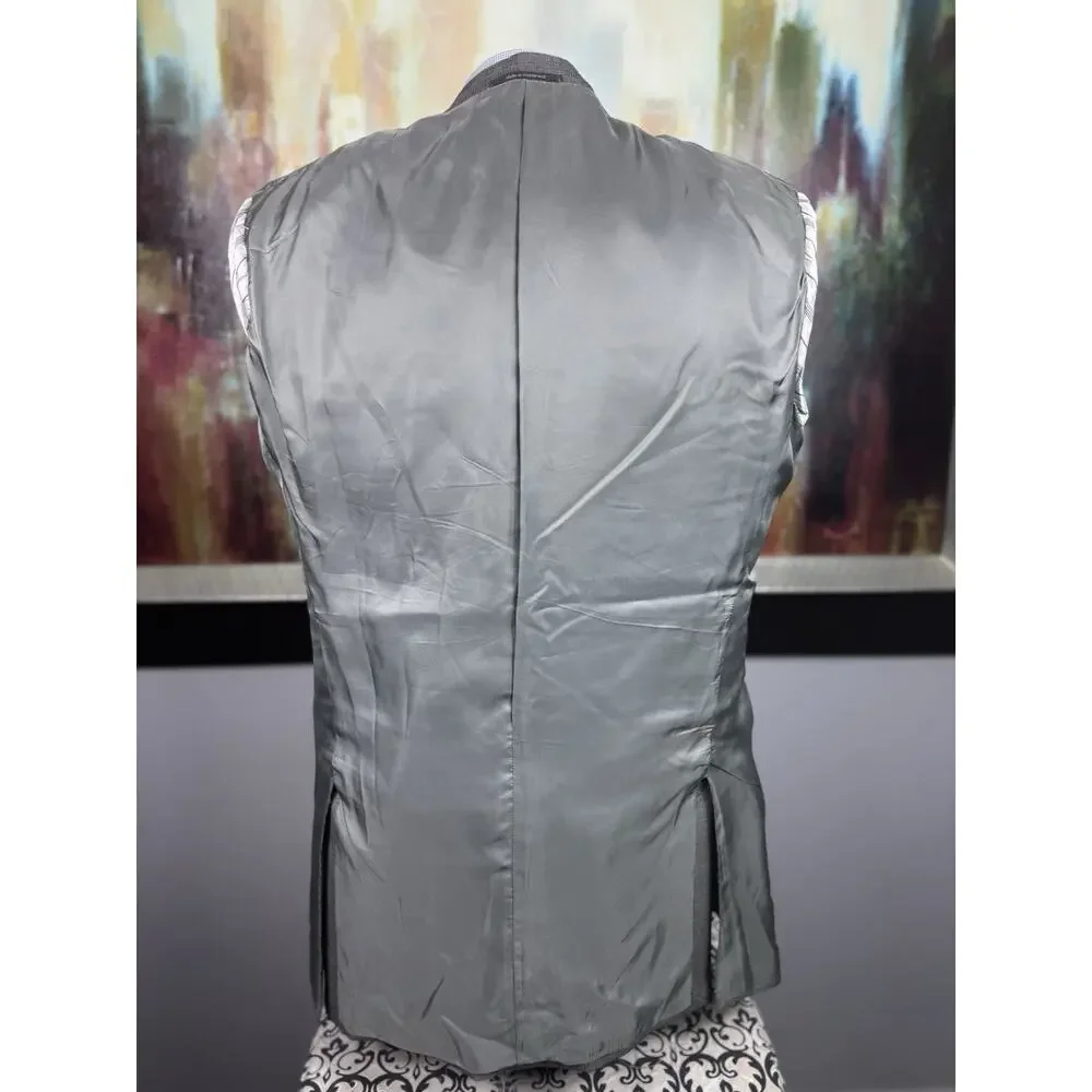 $4995 Zegna 15milmil15 Su Misura Gray Nailshead Blazer IT 56L Fits US 44L Roma